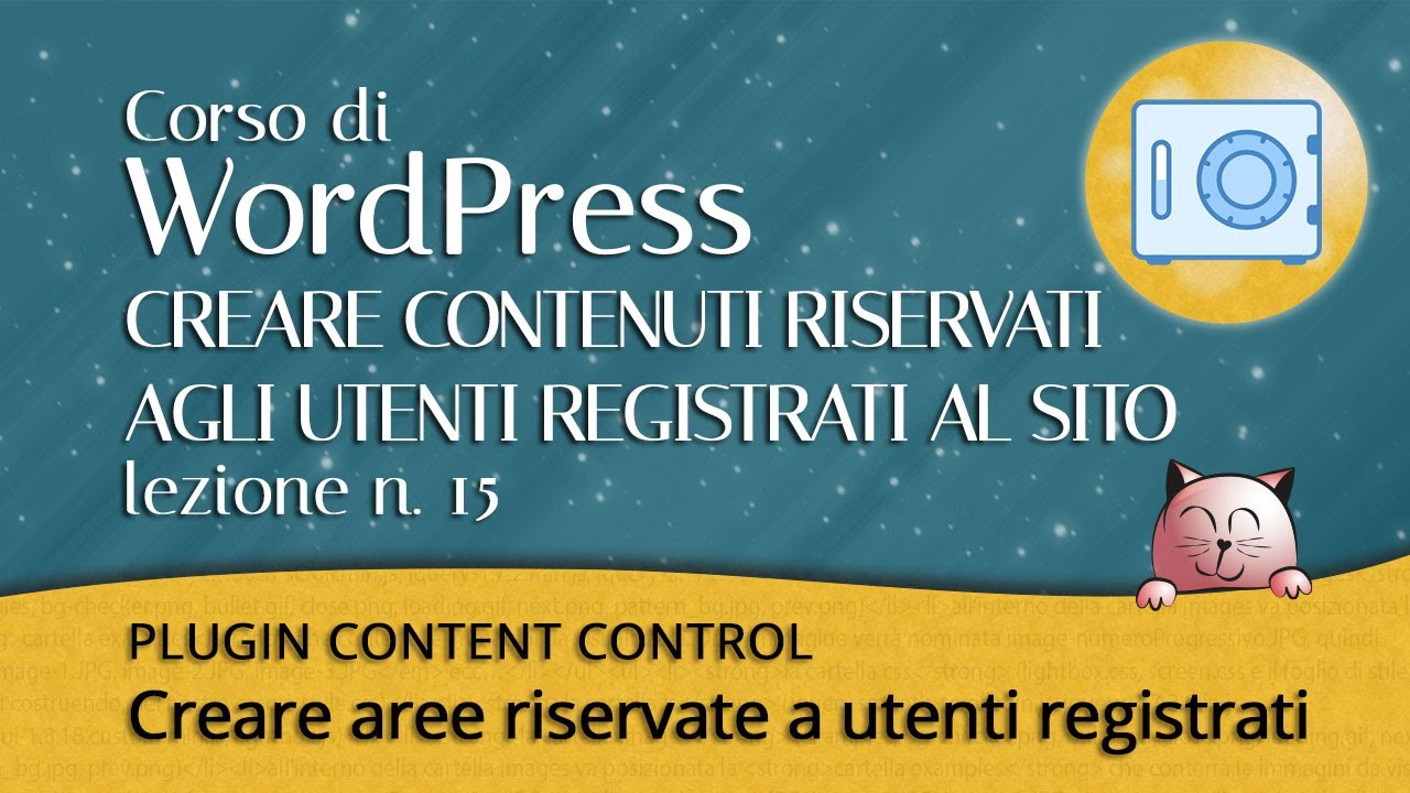 WordPress creare contenuti riservati - plugin Content Control