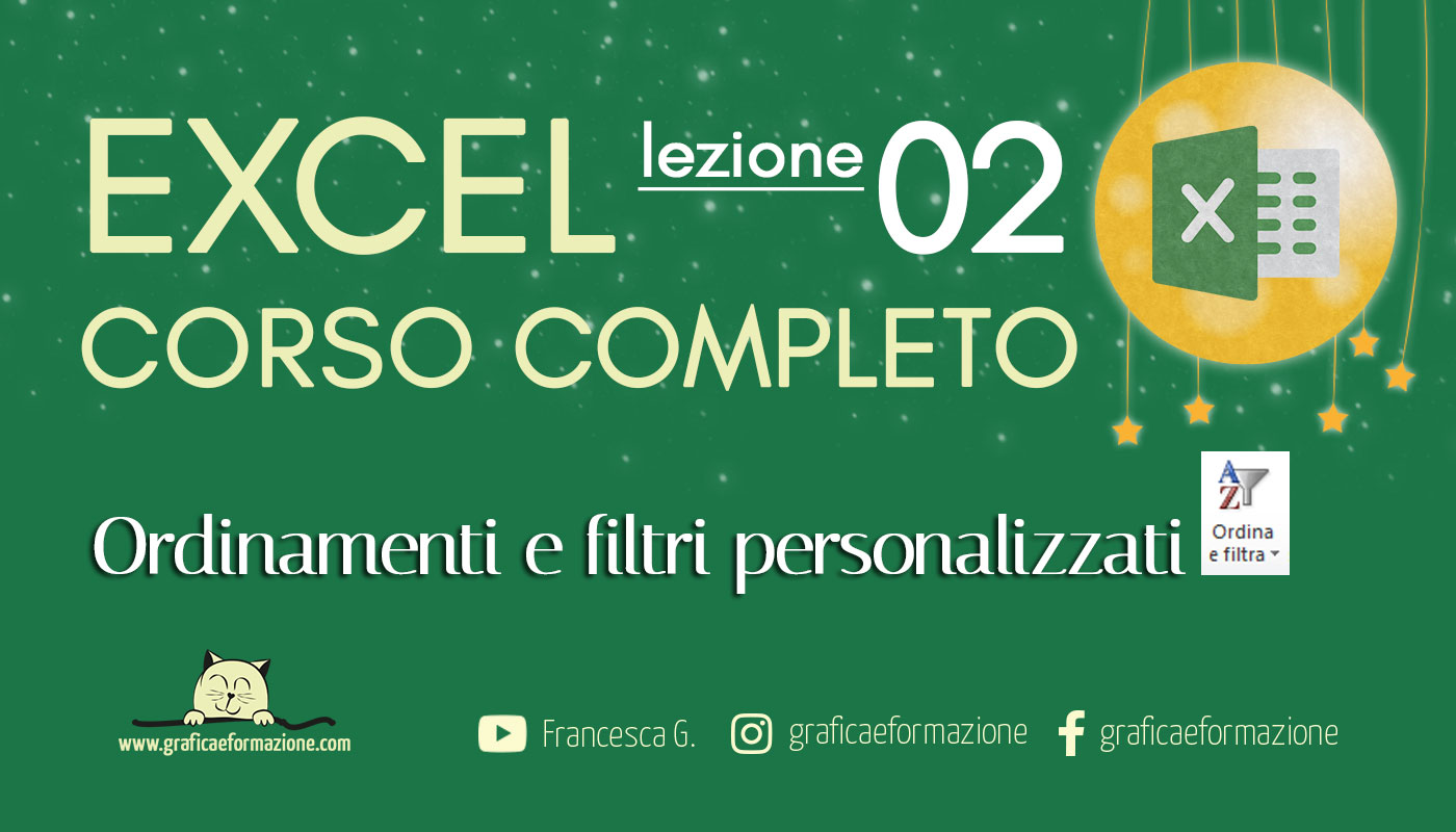 02 EXCEL CORSO COMPLETO ordina e filtra