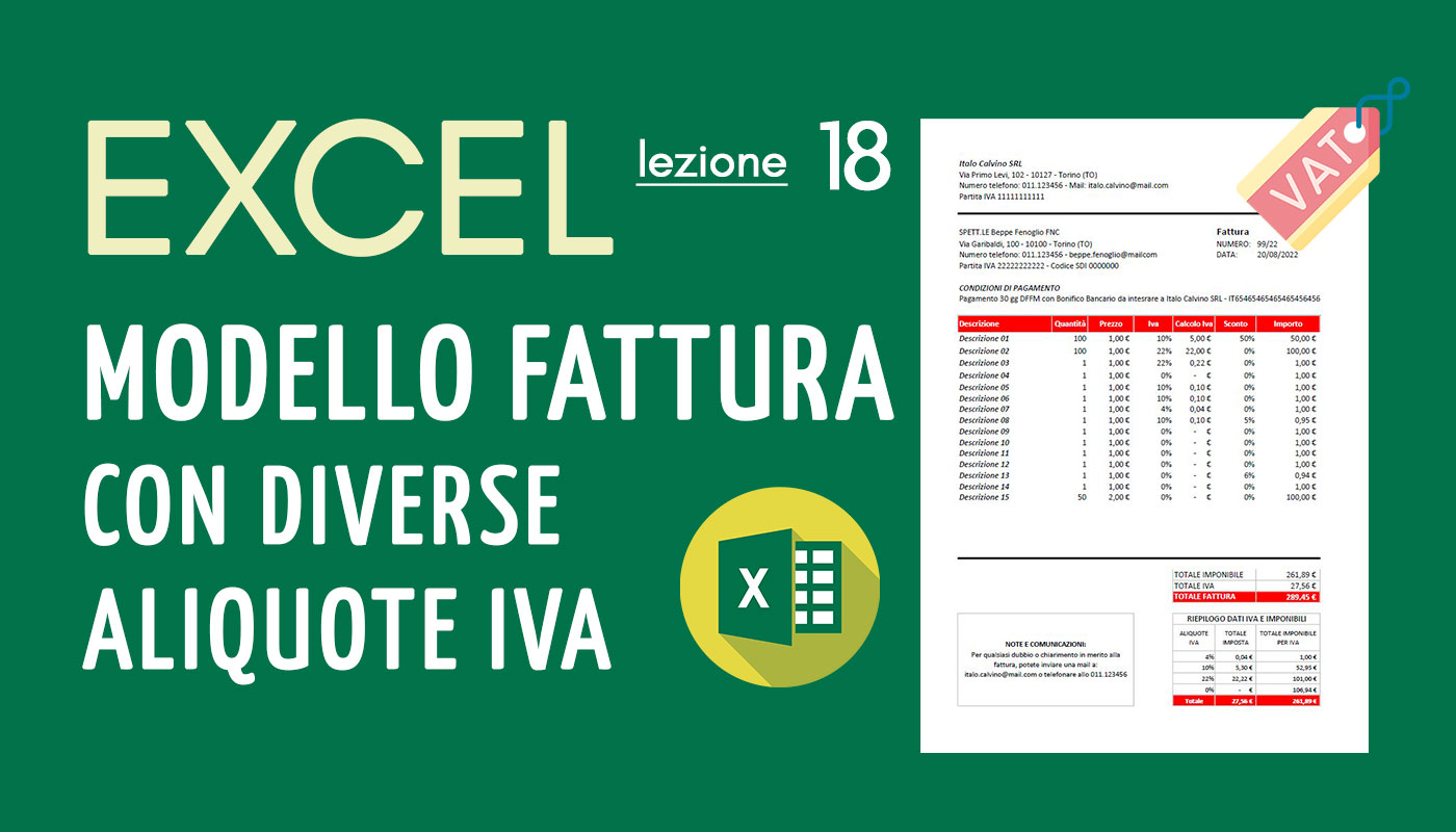 Fattura Excel con più aliquote IVA