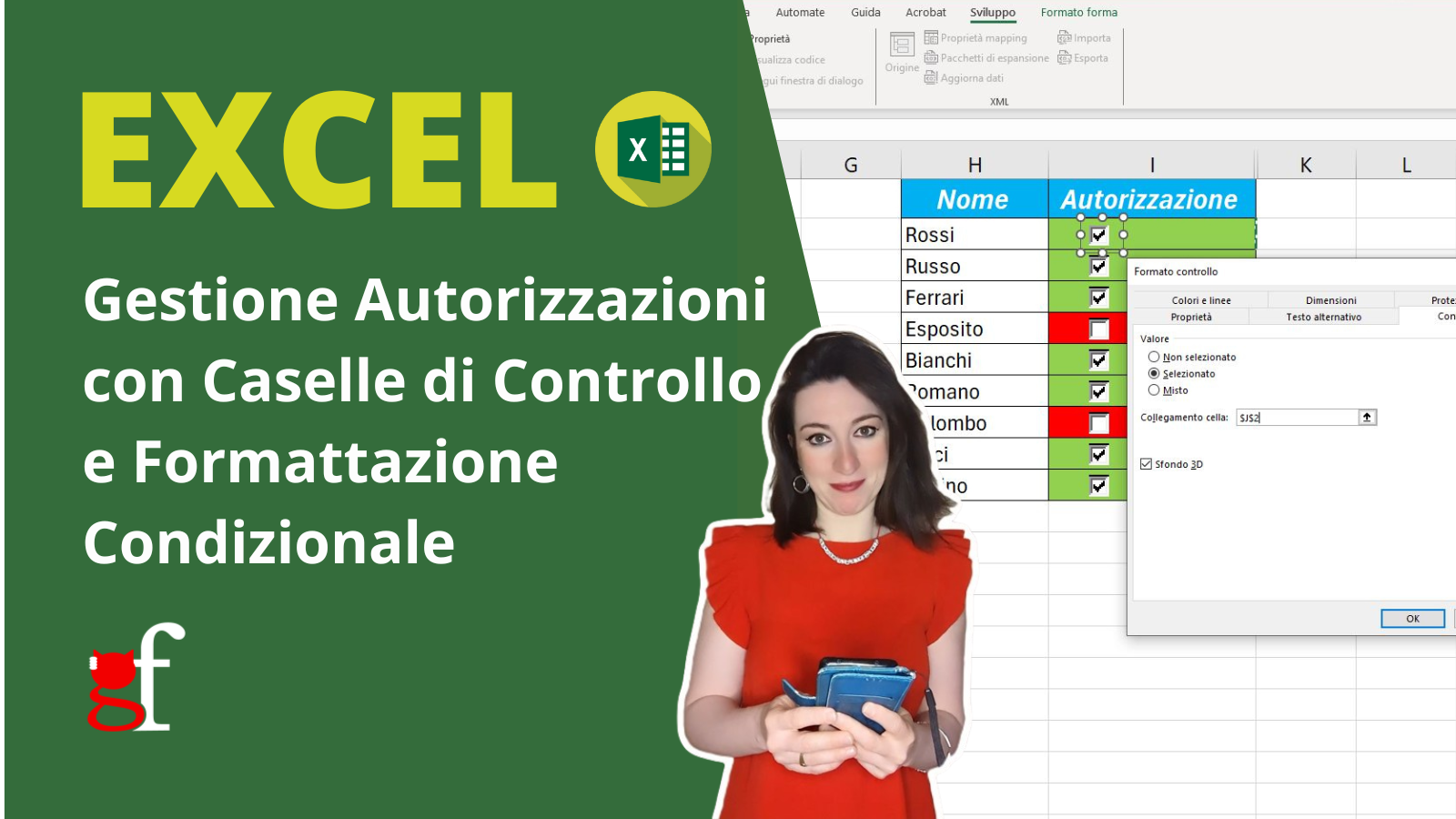 Gestione Autorizzazioni con Caselle di Controllo e Formattazione Condizionale