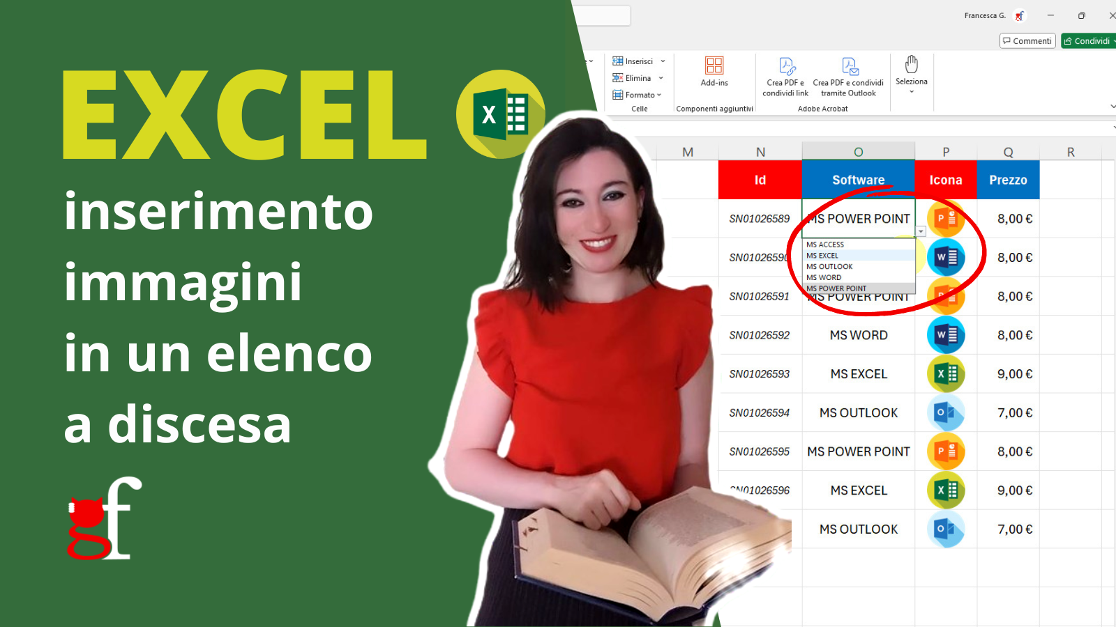 Excel: inserimento immagine in un elenco a discesa